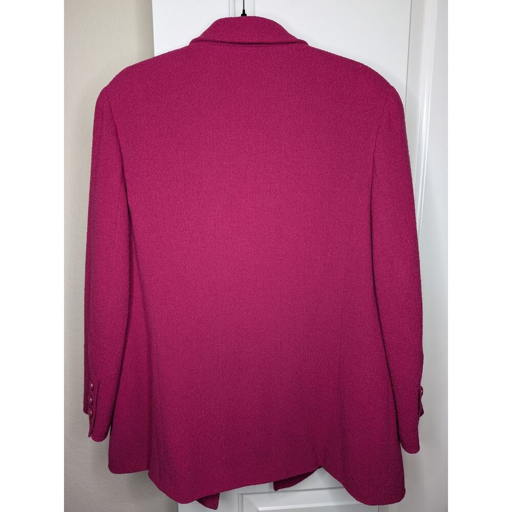 CHANEL Wool Jacket Blazer Hot Pink size 48 with 4 Front Pockets - Picture 9 of 15
